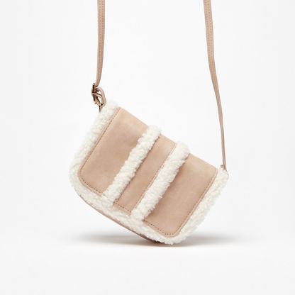 Little Missy Plush Textured Nubuck Crossbody Bag with Flap Closure-Girl%27s Bags-image-1