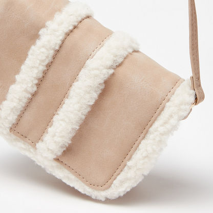 Little Missy Plush Textured Nubuck Crossbody Bag with Flap Closure-Girl%27s Bags-image-3