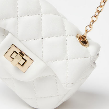 Little Missy Textured Crossbody Bag with Twist and Lock Closure-Girl%27s Bags-image-2