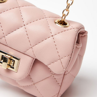 Little Missy Textured Crossbody Bag with Twist and Lock Closure-Girl%27s Bags-image-2