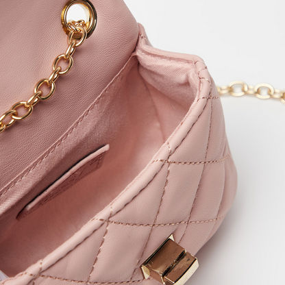 Little Missy Textured Crossbody Bag with Twist and Lock Closure-Girl%27s Bags-image-5