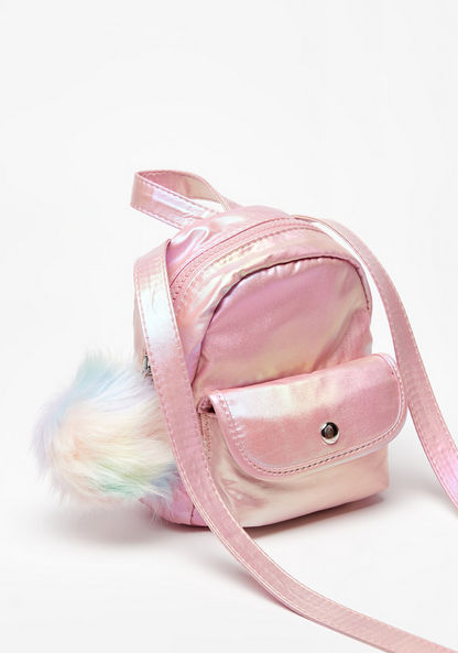 Little Missy Solid Crossbody Bag with Plush Textured Charm
