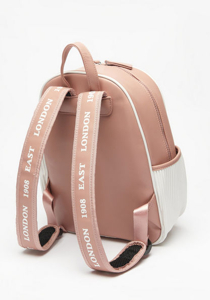 Lee Cooper Solid Backpack with Zip Closure-Women%27s Backpacks-image-2