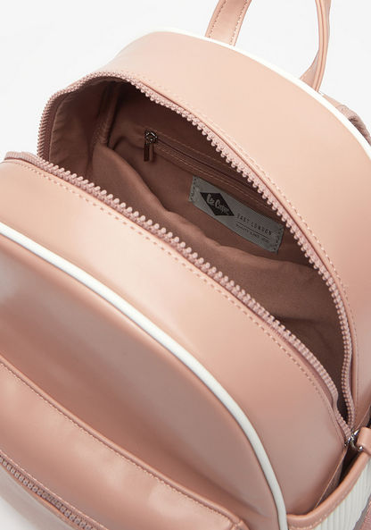 Lee Cooper Solid Backpack with Zip Closure-Women%27s Backpacks-image-6