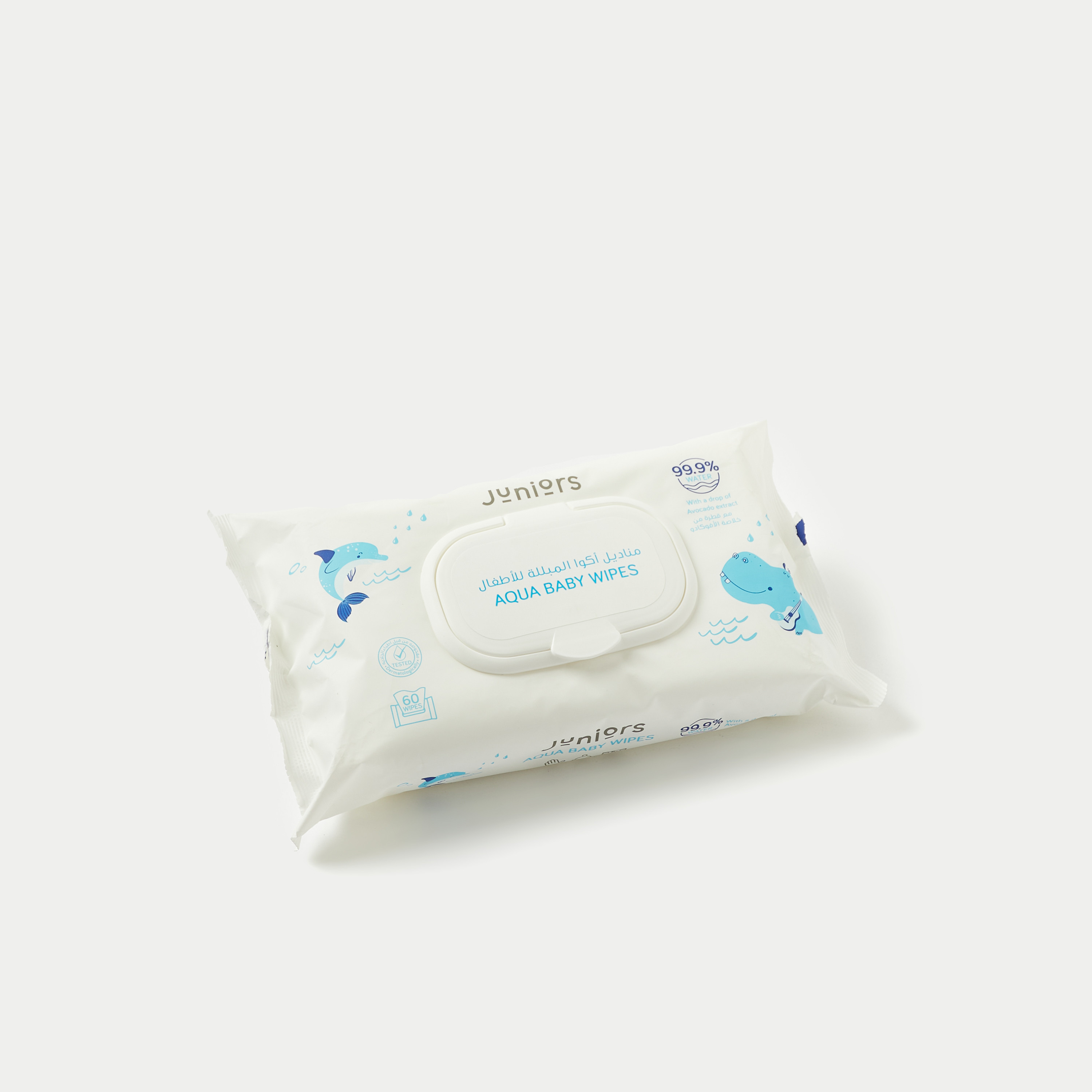 Juniors Aqua Baby Wipes - 60 Sheets-baby-diapering-babywipes-image-4