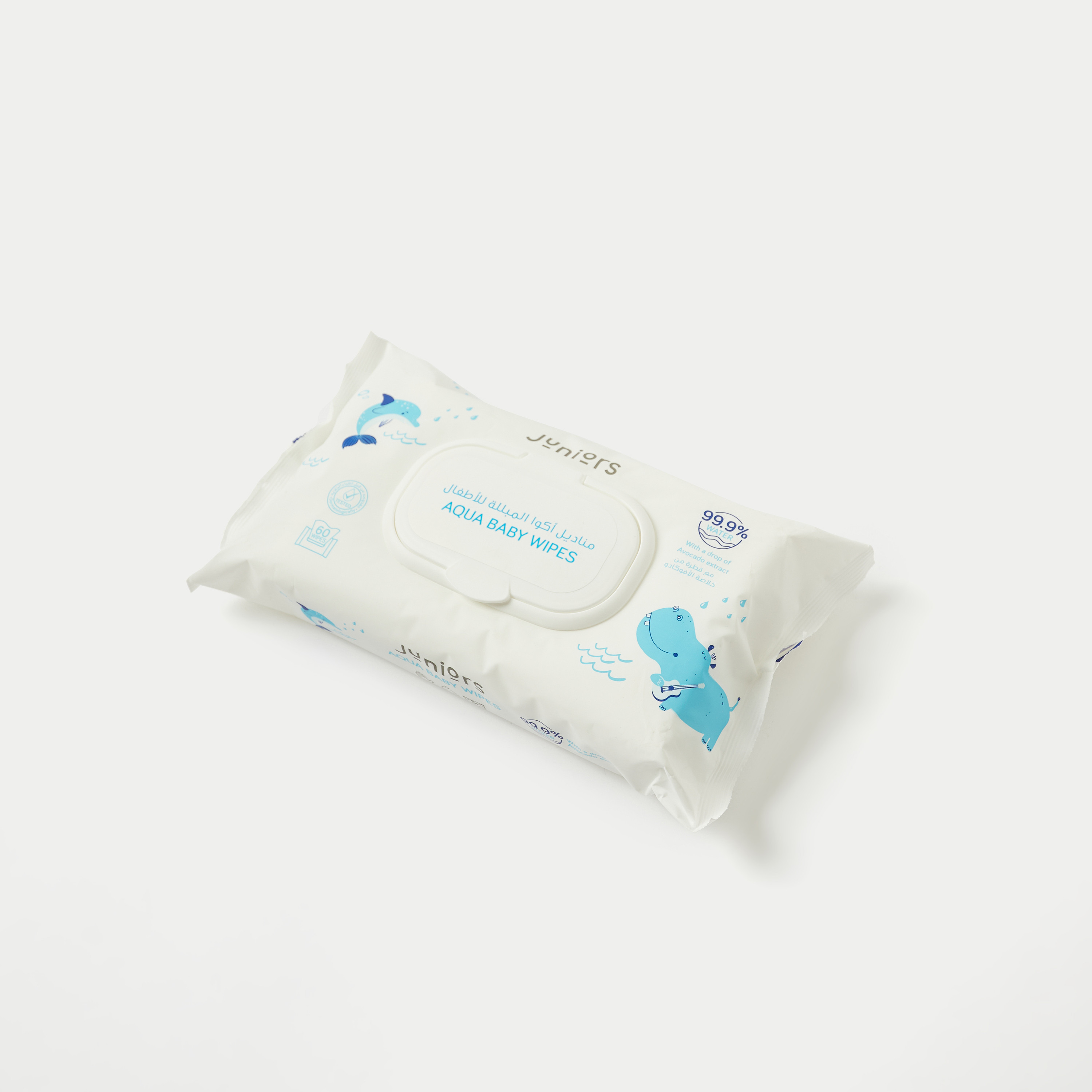 Juniors Aqua Baby Wipes - 60 Sheets-baby-diapering-babywipes-image-6
