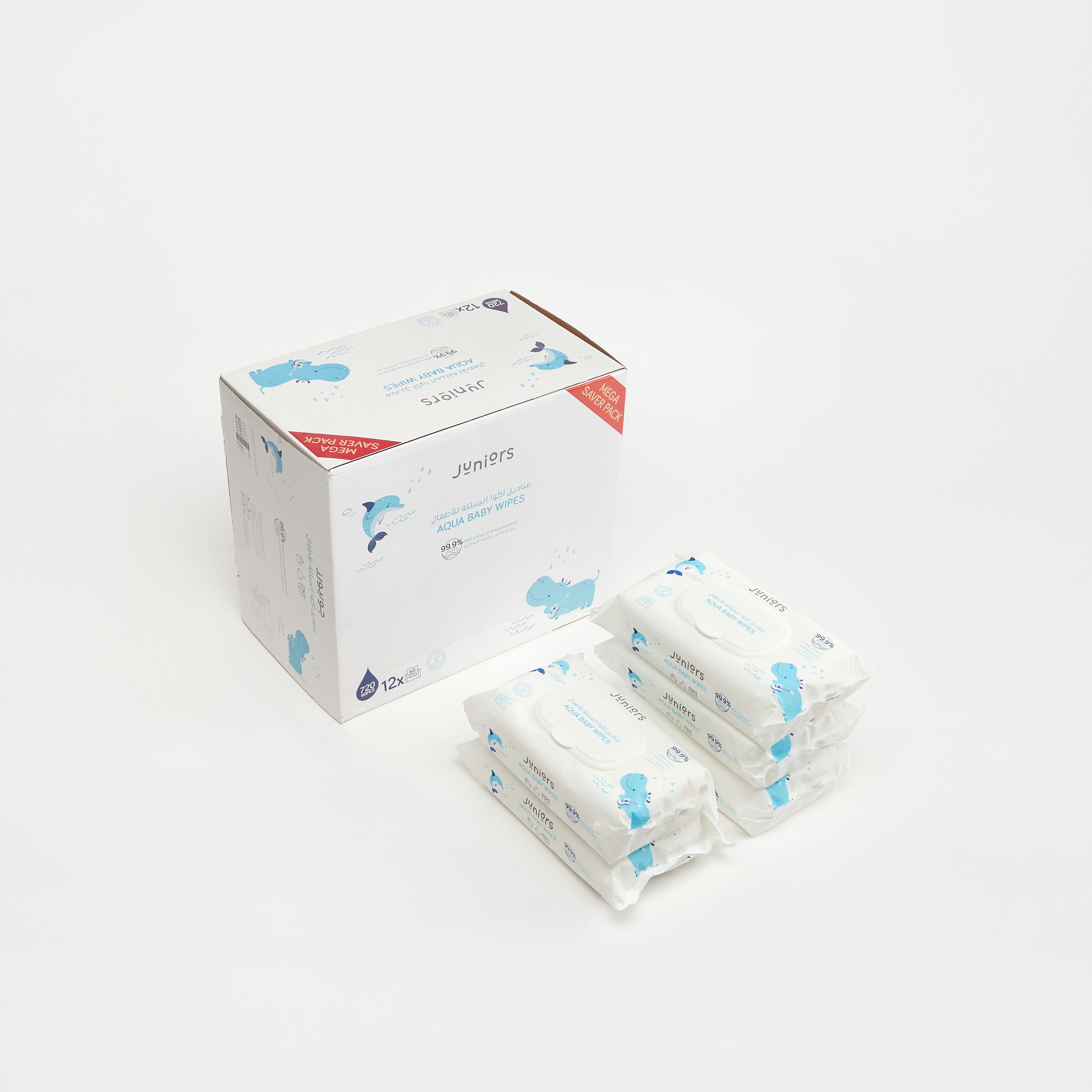 عبوة مناديل أطفال مبللة مائية موفرة من جونيورز - 720 منديل-baby-diapering-babywipes-image-2