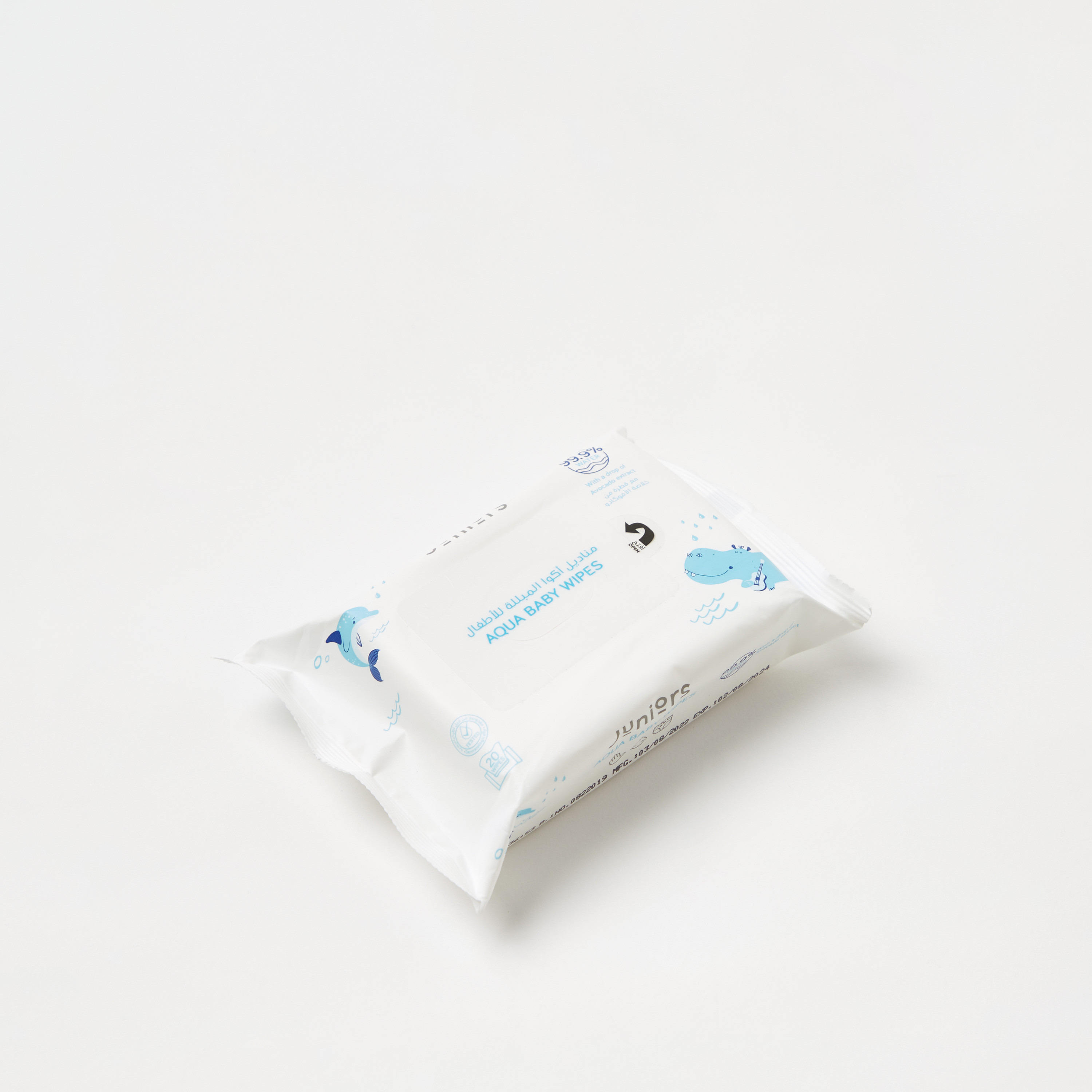 Juniors Aqua Baby Wipes Travel Pack - 80 Sheets-baby-diapering-babywipes-image-6