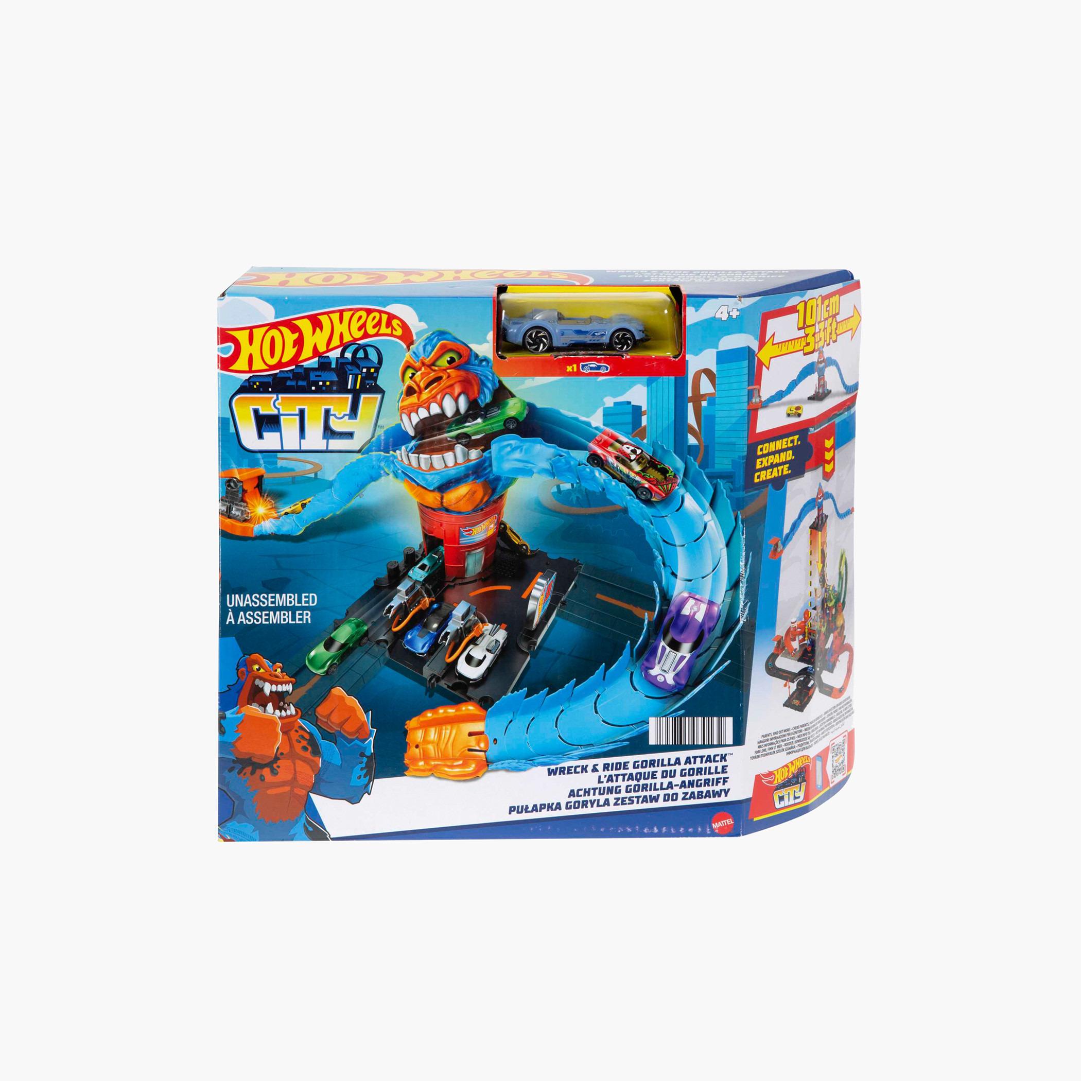 Hot Wheels City Wreck & Ride Gorilla Attack with 1 Car, Gas Station Theme, For Kids 4 to 8 Years Old-toys-playvehicles-vehicleplaysets-image-6