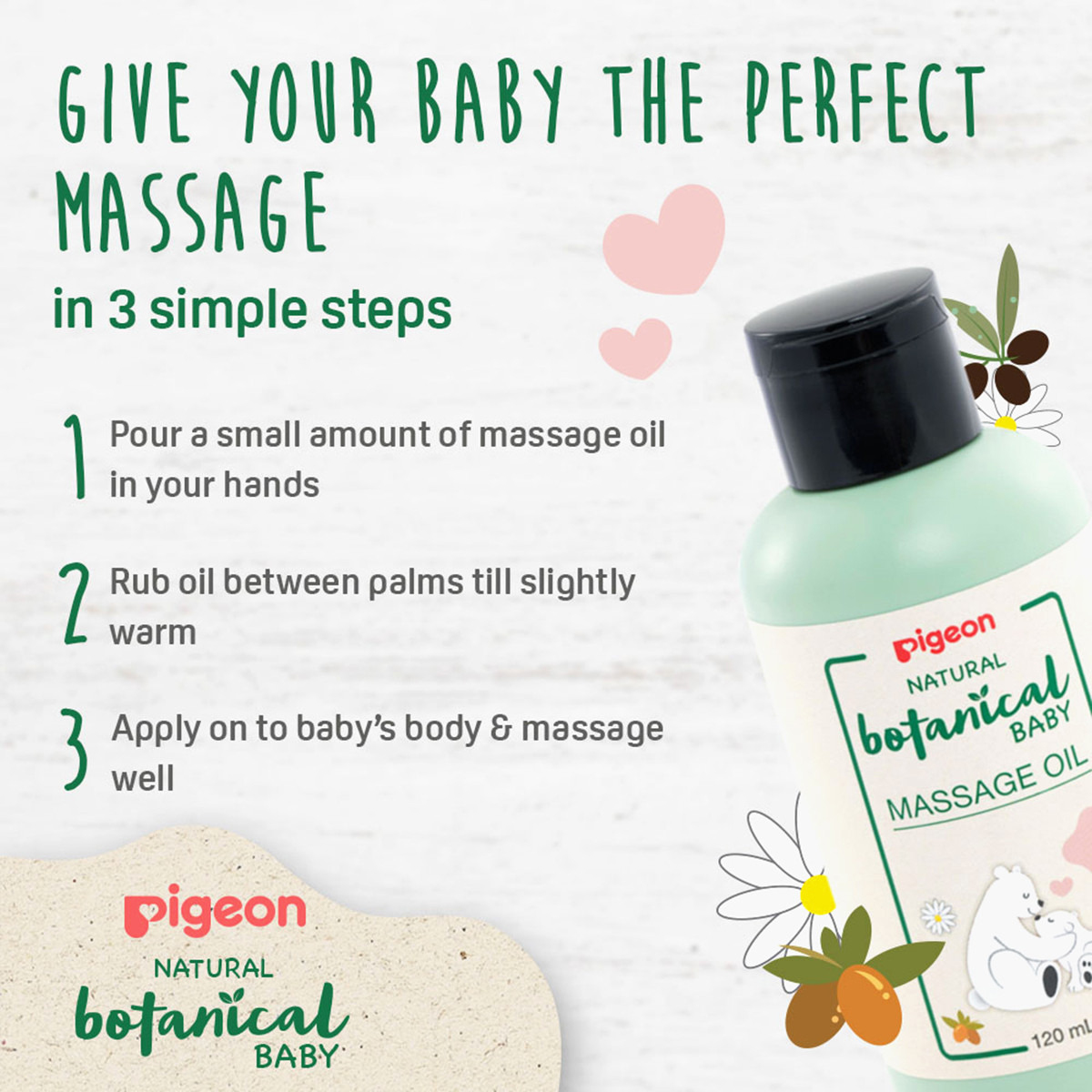Pigeon Natural Botanical Baby Massage Oil - 120 ml-baby-bathandcare-hairbodyskincare-image-3