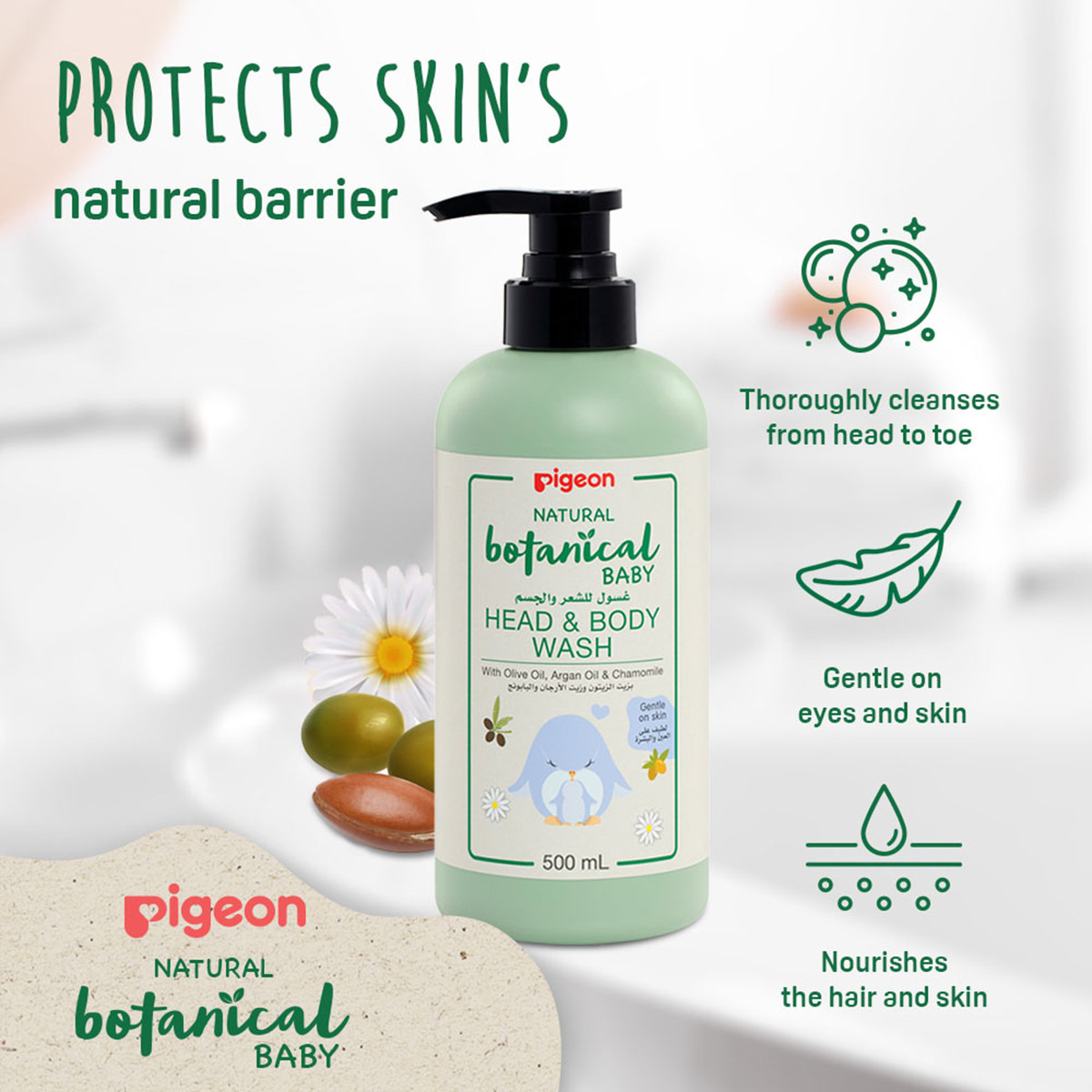 Pigeon Natural Botanical Head and Body Wash - 500 ml-baby-bathandcare-hairbodyskincare-image-3