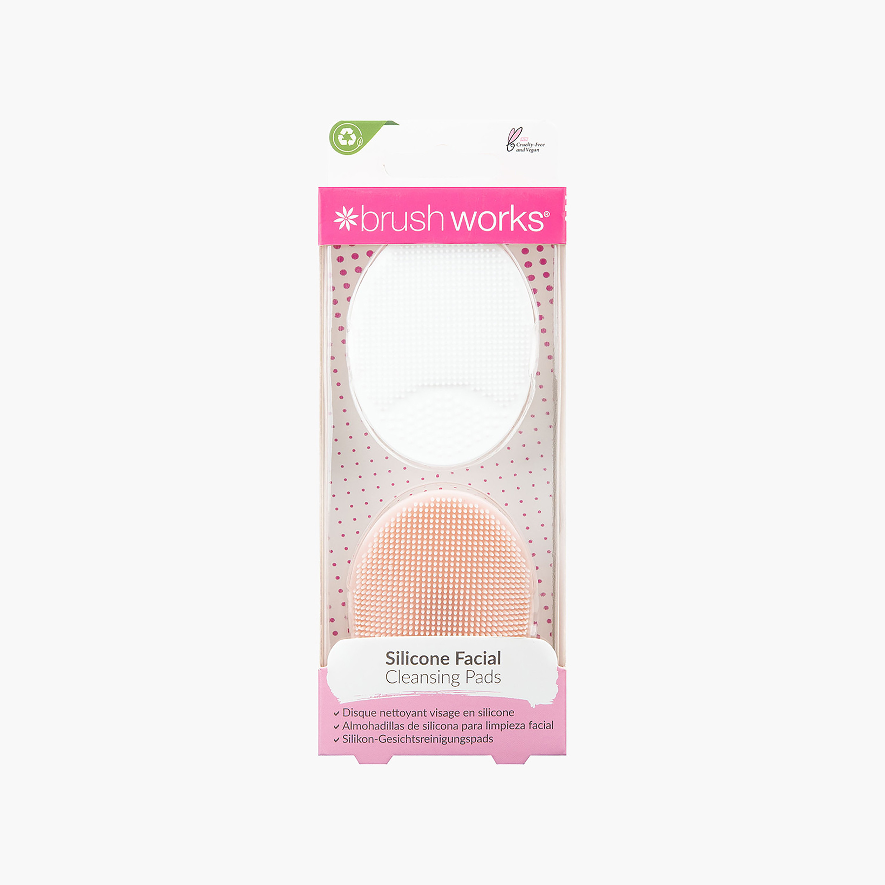 Brushworks 2-Piece Silicone Facial Cleansing Pad Set-beautyandpersonalcare-makeup-brushesandaccessories-accessories-image-1