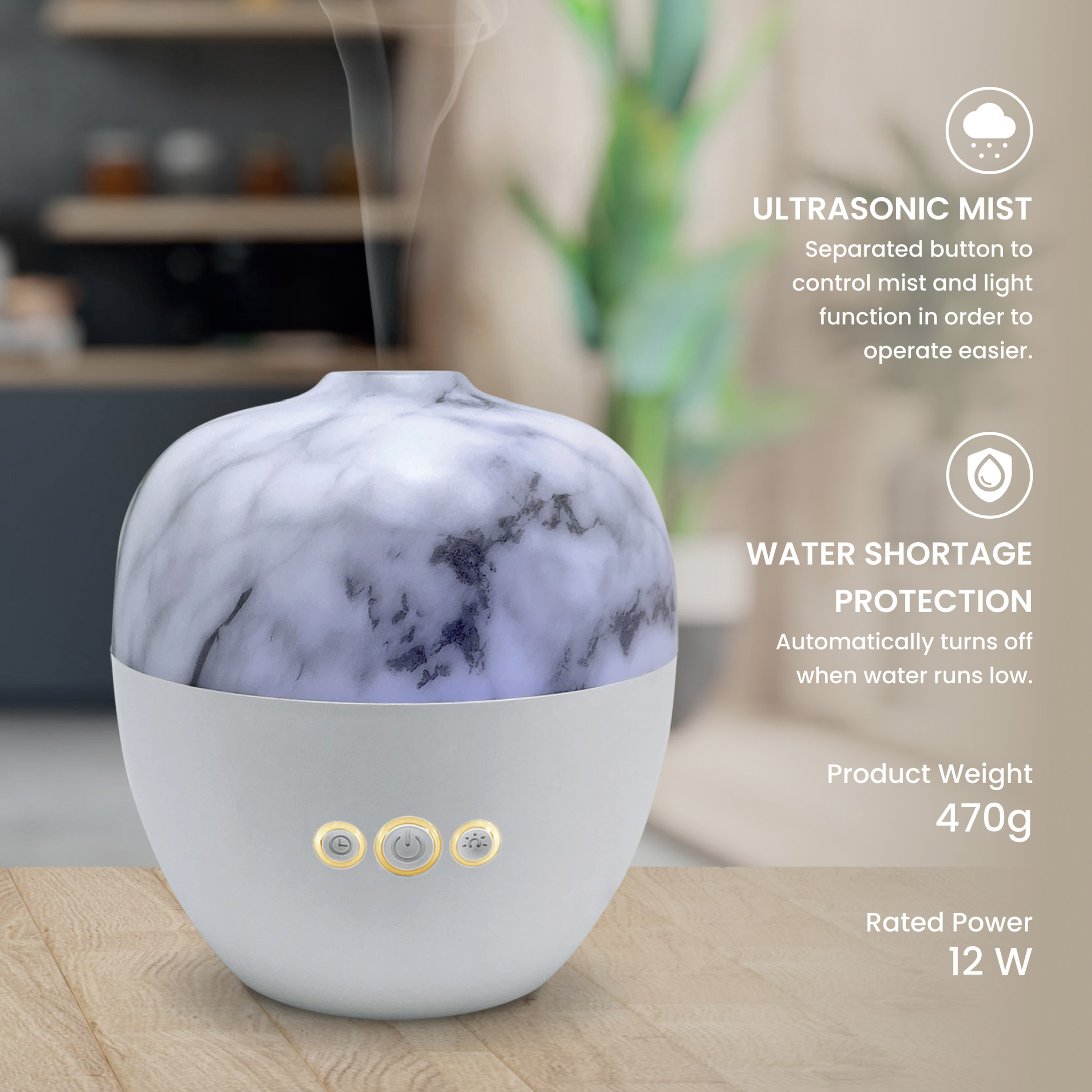 Emma Ultrasonic Aroma Electric Diffuser - 300 ml-household-homefragrance-airrevitalisersandhumidifiers-image-3