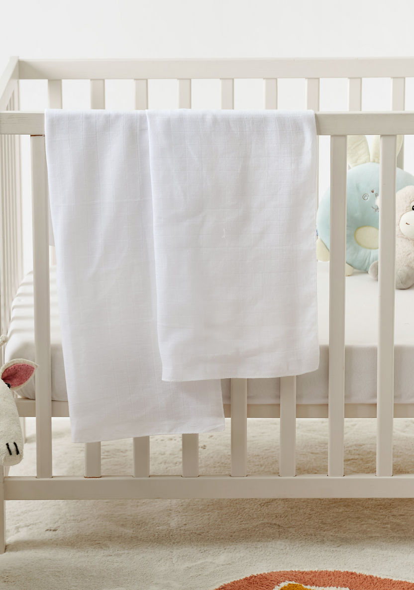 Juniors 2-Piece Checked Swaddle Wrap Set - 80x80 cms-Swaddles and Sleeping Bags-image-0