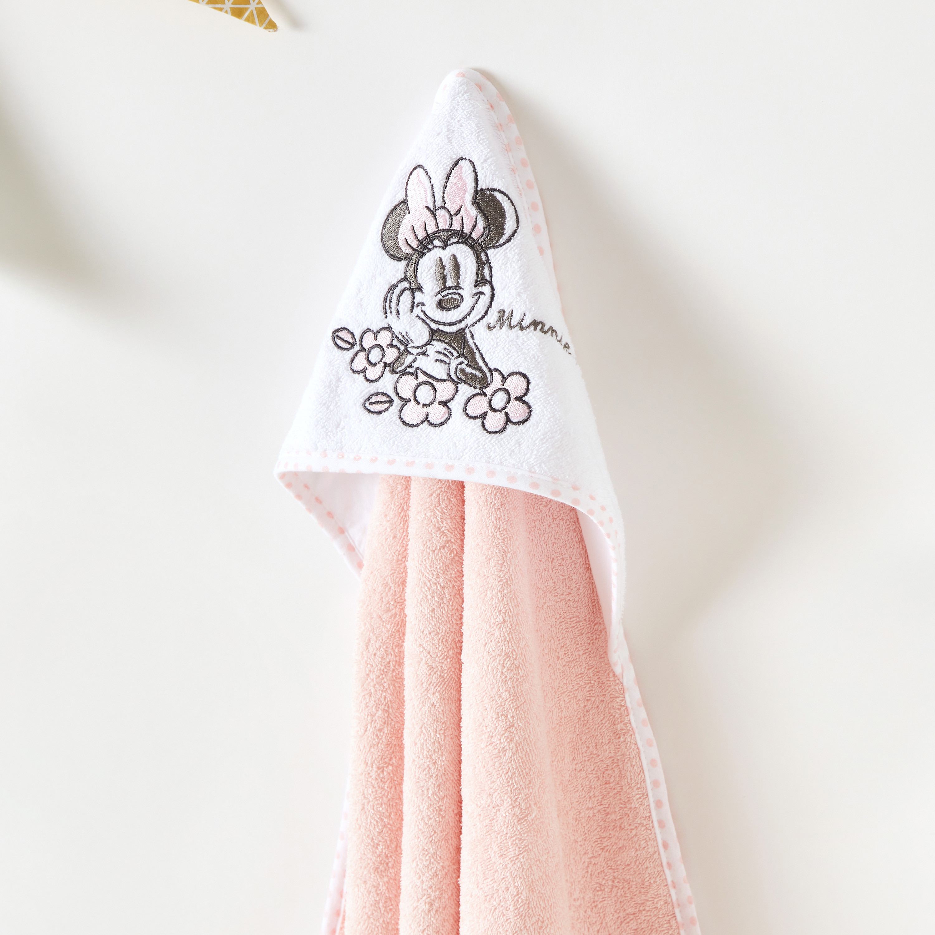 Disney Minnie Mouse Embroidered Towel with Hood - 76x76 cms-baby-bathandcare-towels-image-2