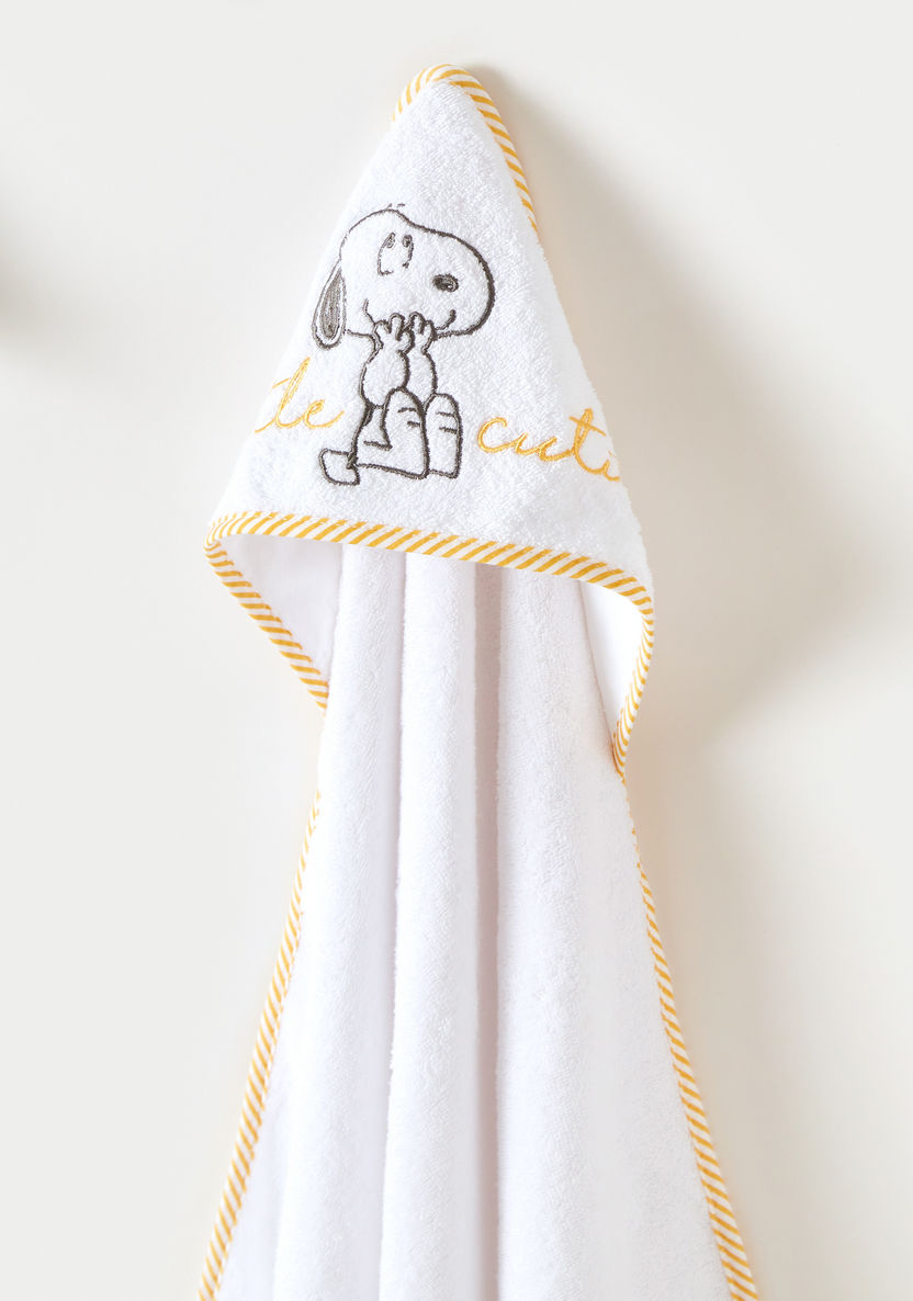 Peanuts Snoopy Embroidered Towel with Hood - 76x76 cms-Towels and Flannels-image-1