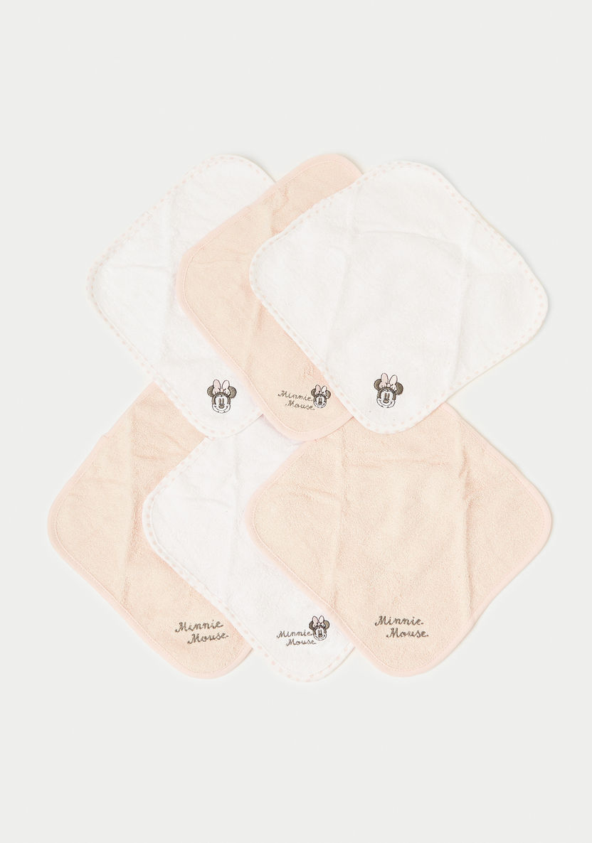 Minnie Mouse Embroidered 6-Piece Wash Cloth Set - 25x25 cms-Towels and Flannels-image-0
