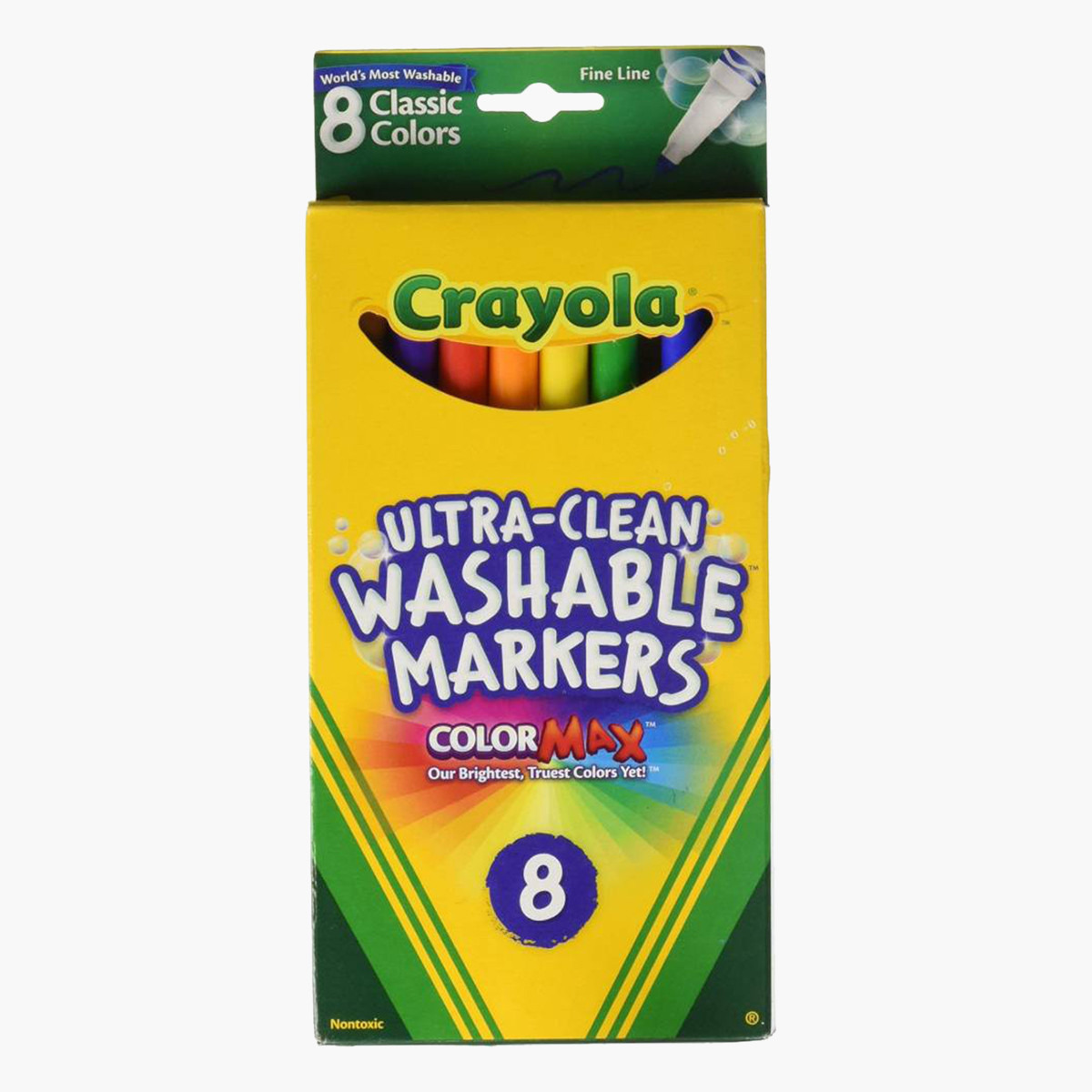 مجموعة أقلام ماركر كلاسيكية بطرف رفيع فائقة النظافة وقابلة للغسل 8 قطع من كرايولا-school-stationery-accessories-image-1
