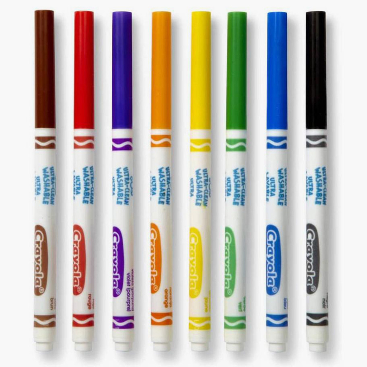 مجموعة أقلام ماركر كلاسيكية بطرف رفيع فائقة النظافة وقابلة للغسل 8 قطع من كرايولا-school-stationery-accessories-image-2