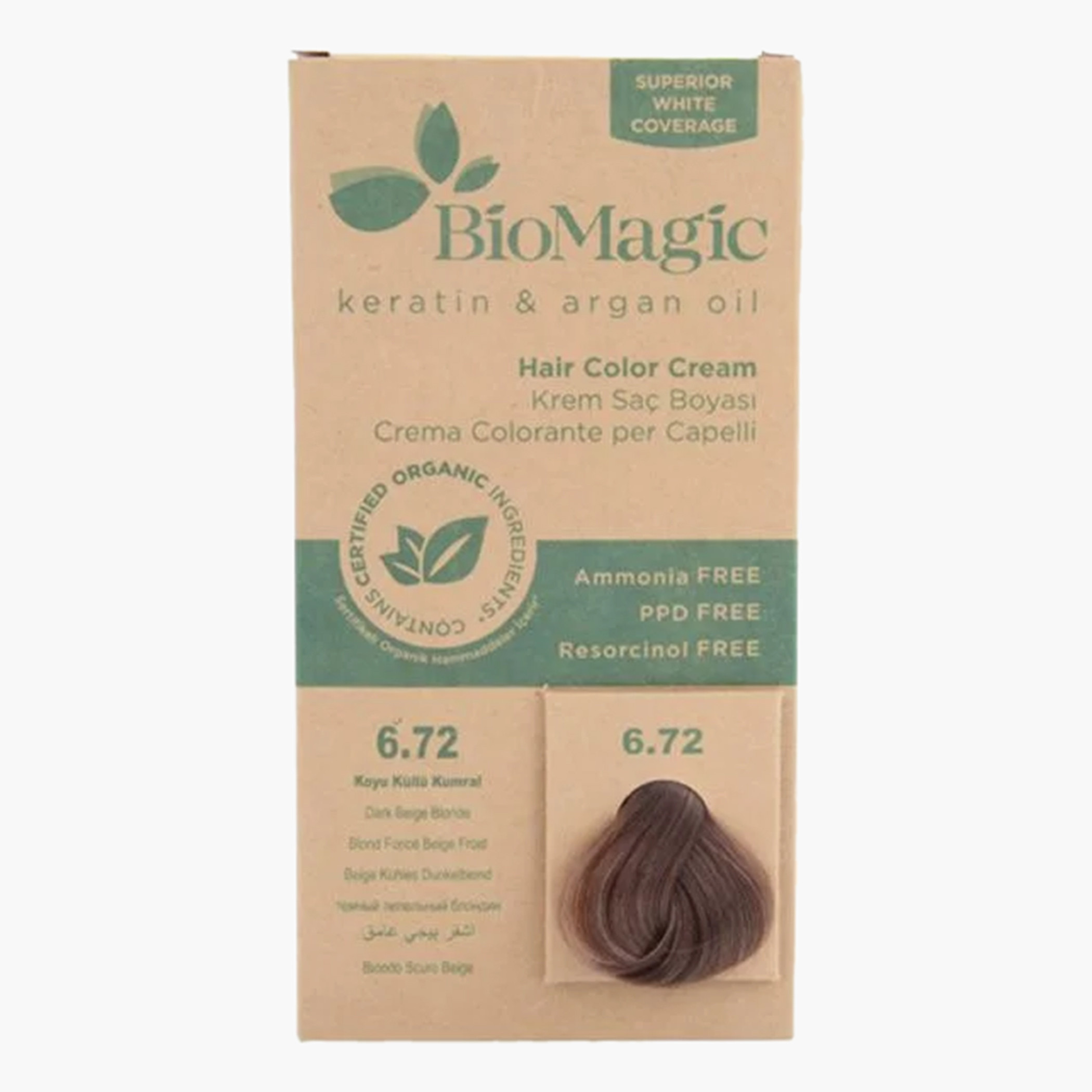 BIOMAGIC Dark Beige Blonde 6.72 Hair Colour - 60 ml-beautyandpersonalcare-hair-hairstyling-haircolours-image-1