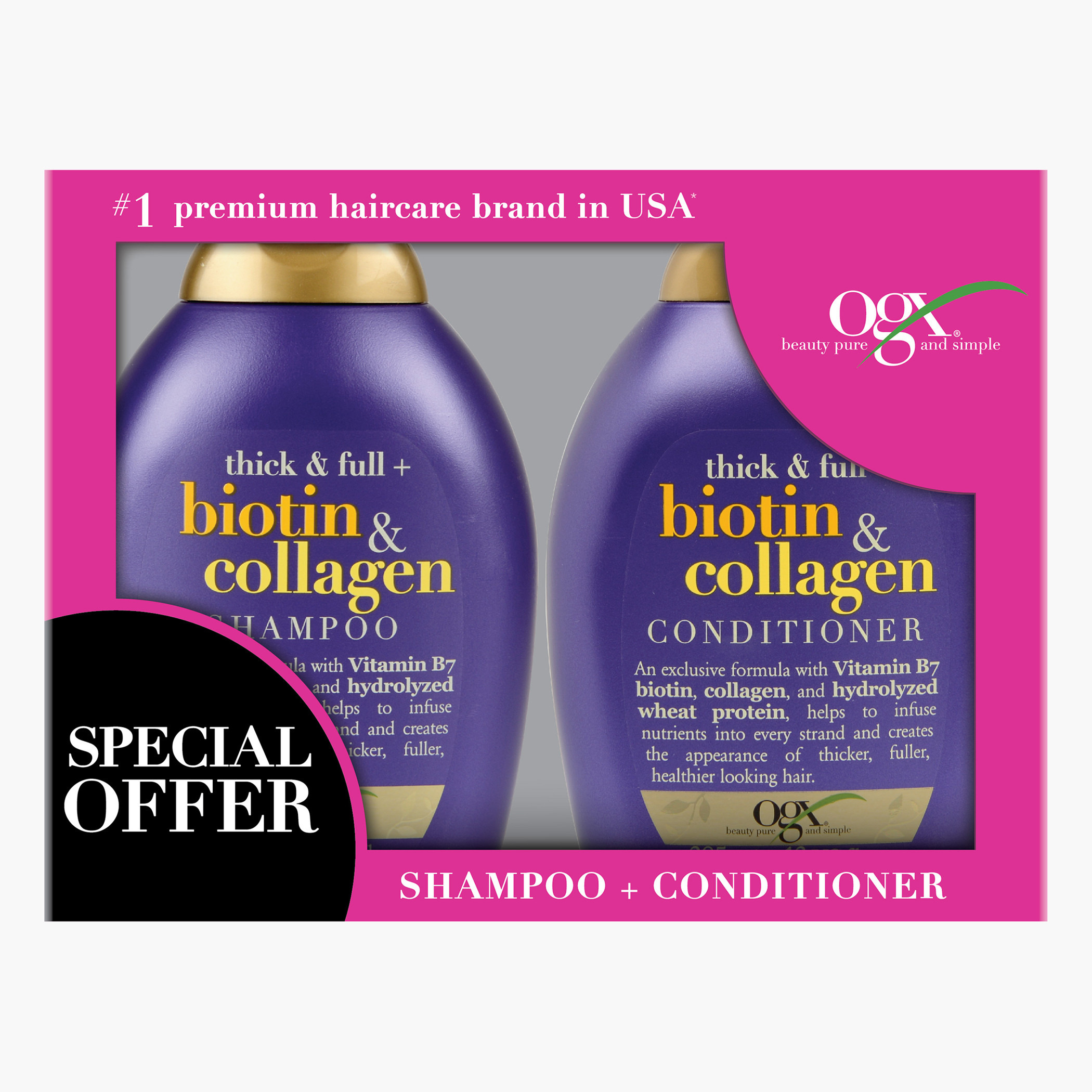 OGX Thick & Full Biotin & Collagen Shampoo and Conditioner Set-beautyandpersonalcare-hair-haircare-combopacks-image-1