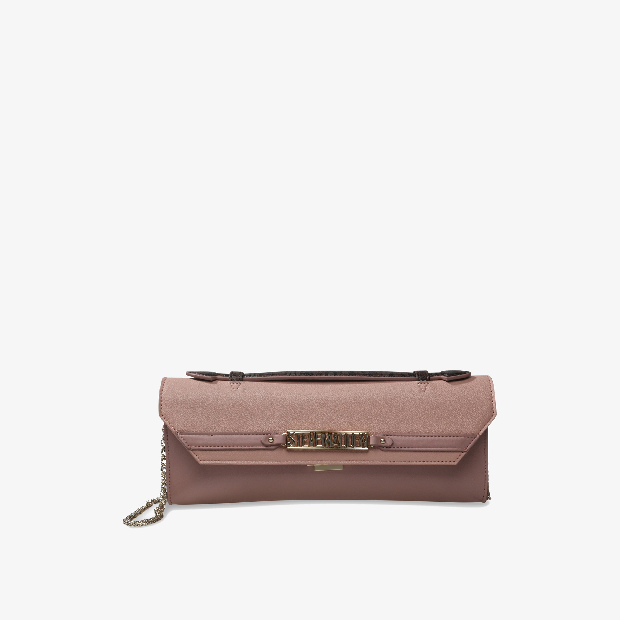 Buy Steve Madden Logo Accent Clutch with Chain Strap Splash KSA