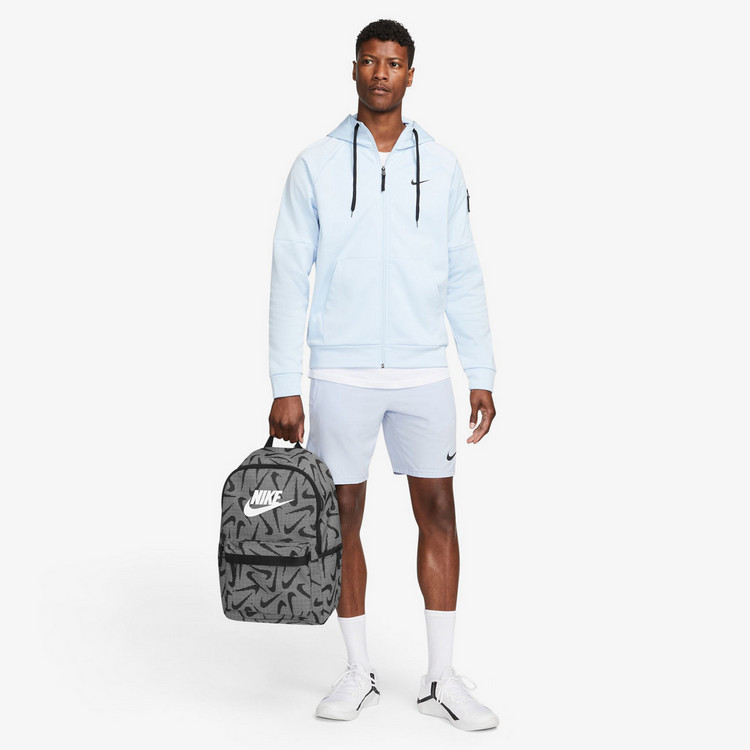 Nike All-Over Swoosh Print Backpack with Adjustable Straps