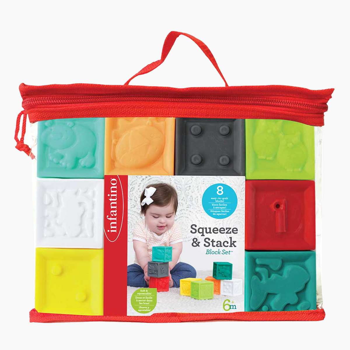 Buy Infantino 8 Piece Squeeze and Stack Block Set Online Babyshop UAE