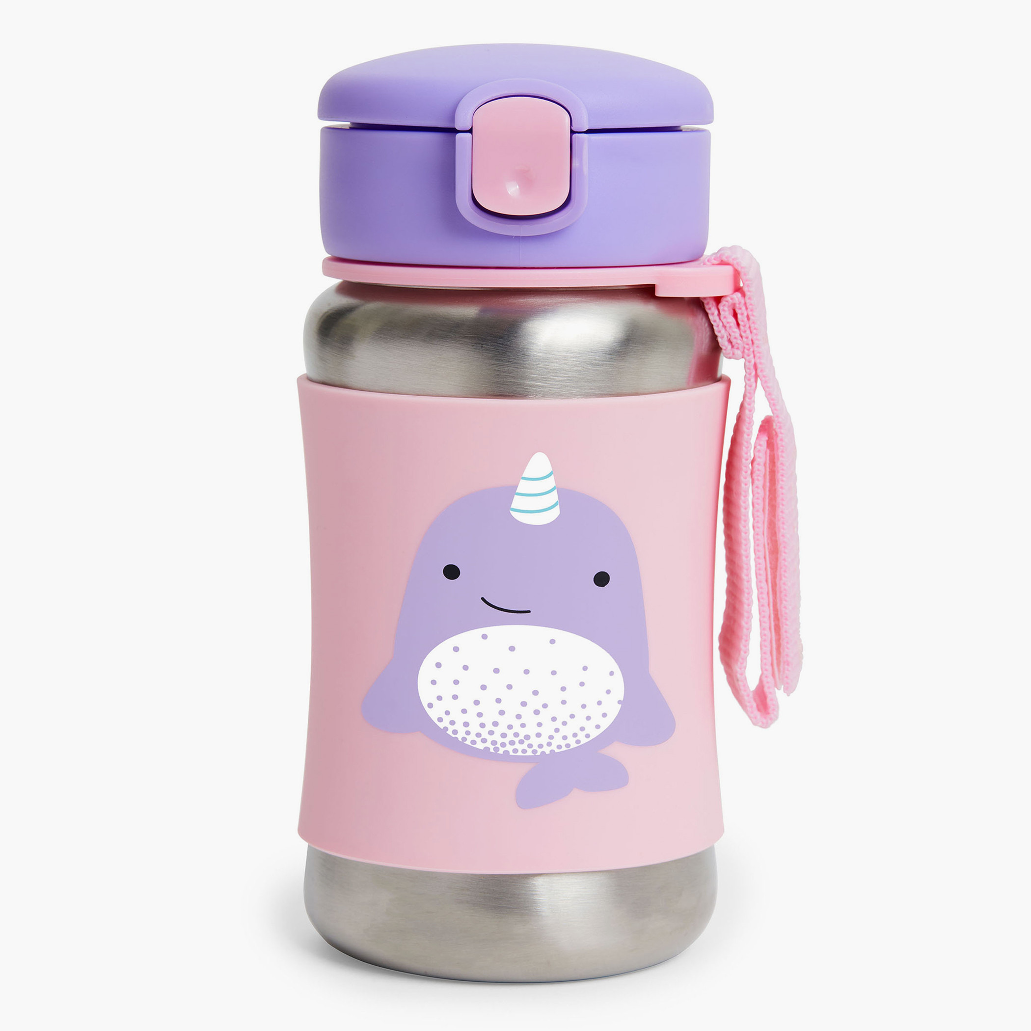 Skip Hop Zoo Narwhal Print Stainless Steel Straw Bottle-school-waterbottles-image-1