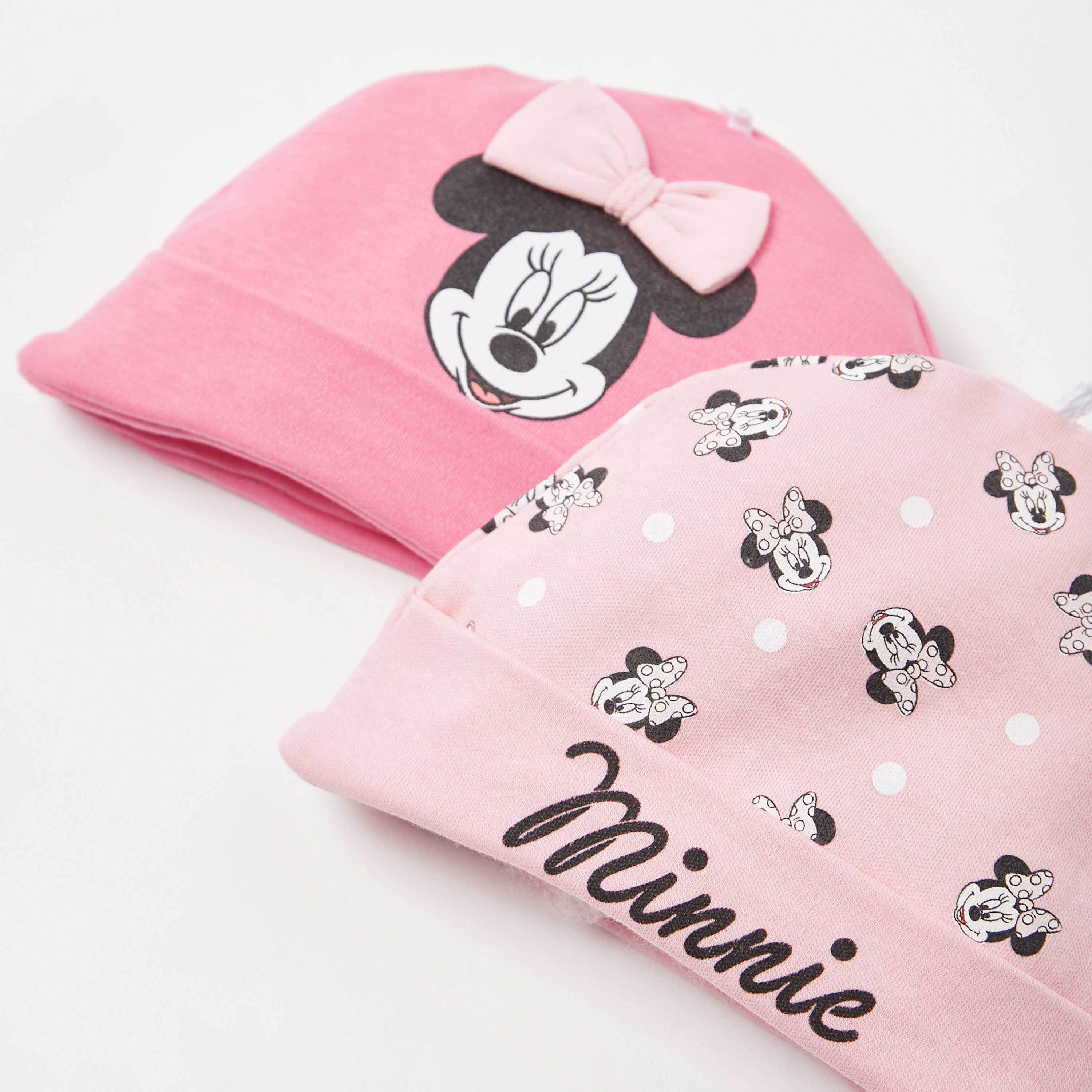 Disney Minnie Mouse Print Beanie - Set of 2-baby-boys-accessories-caps-image-2