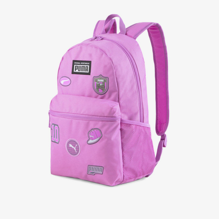 Puma Patchwork Zipper Backpack with Adjustable Shoulder Straps
