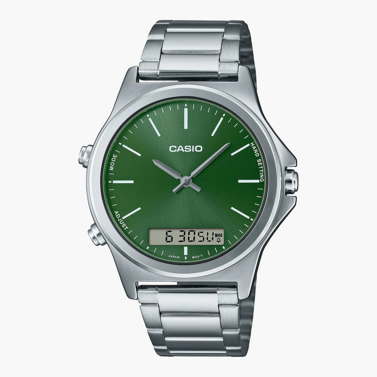 ساعة كاسيو للرجال انالوج رقمية بسوار فضي من الستانلس ستيل MTP-VC01D-3EUDF-men-watchesandjewellery-watches-image-1