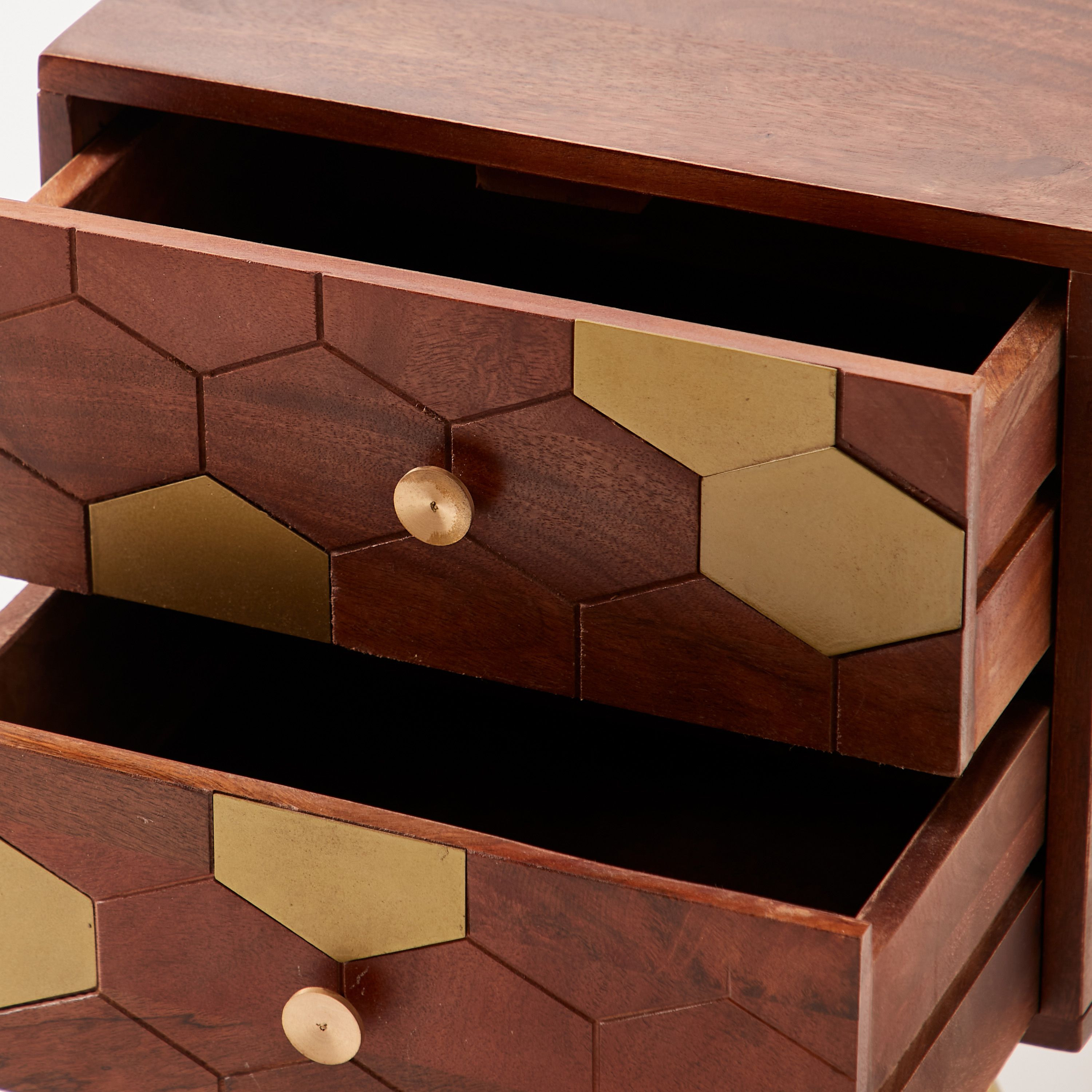 Wooden 2-Drawer Bedside Table - 40x35x50 cms-furniture-bedroom-nightstands-image-3