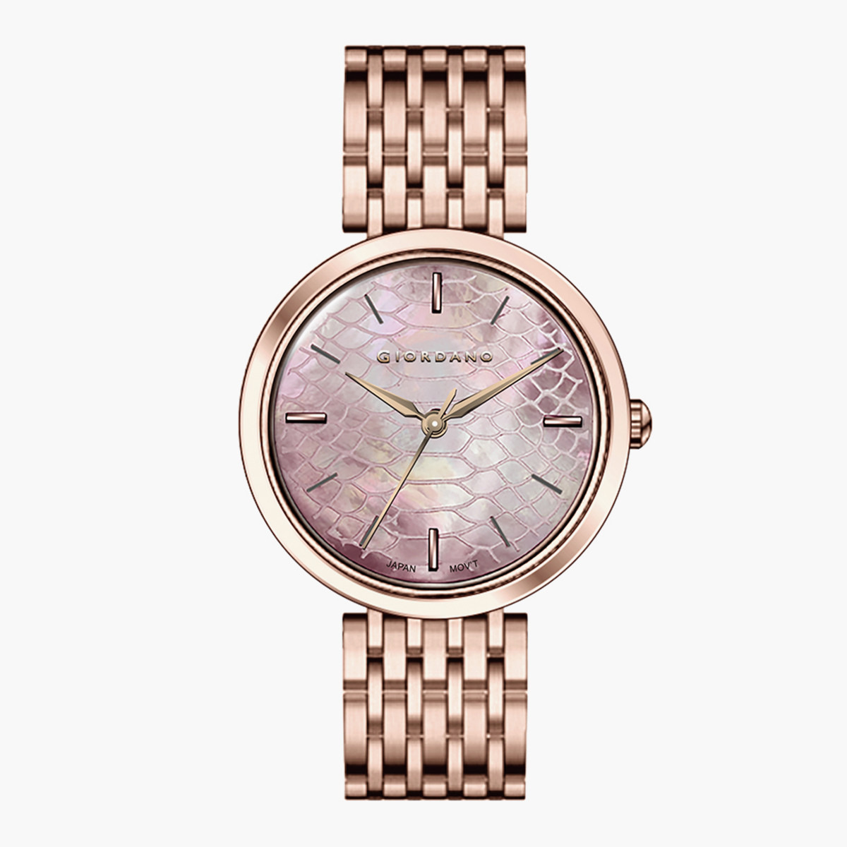 Buy Women s Giordano Women Stainless Steel Rose Gold Strap Analog Watch GD 2171 55 Online Centrepoint Qatar