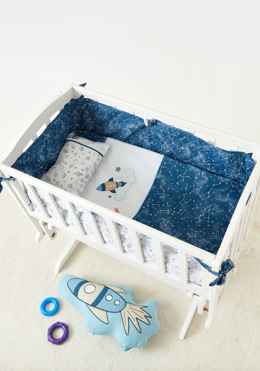 Juniors Happy Space Print Cradle Bedding Set-Baby Bedding-image-0