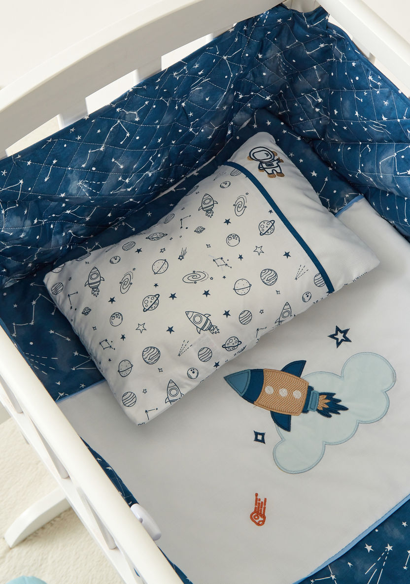 Juniors Happy Space Print Cradle Bedding Set-Baby Bedding-image-1