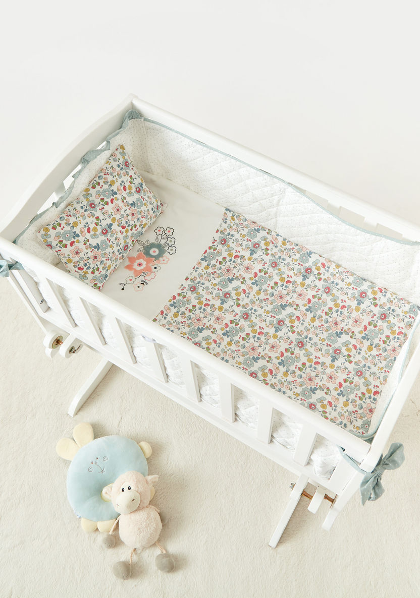 Juniors Floral Embroidery Cradle Bedding Set-Baby Bedding-image-0