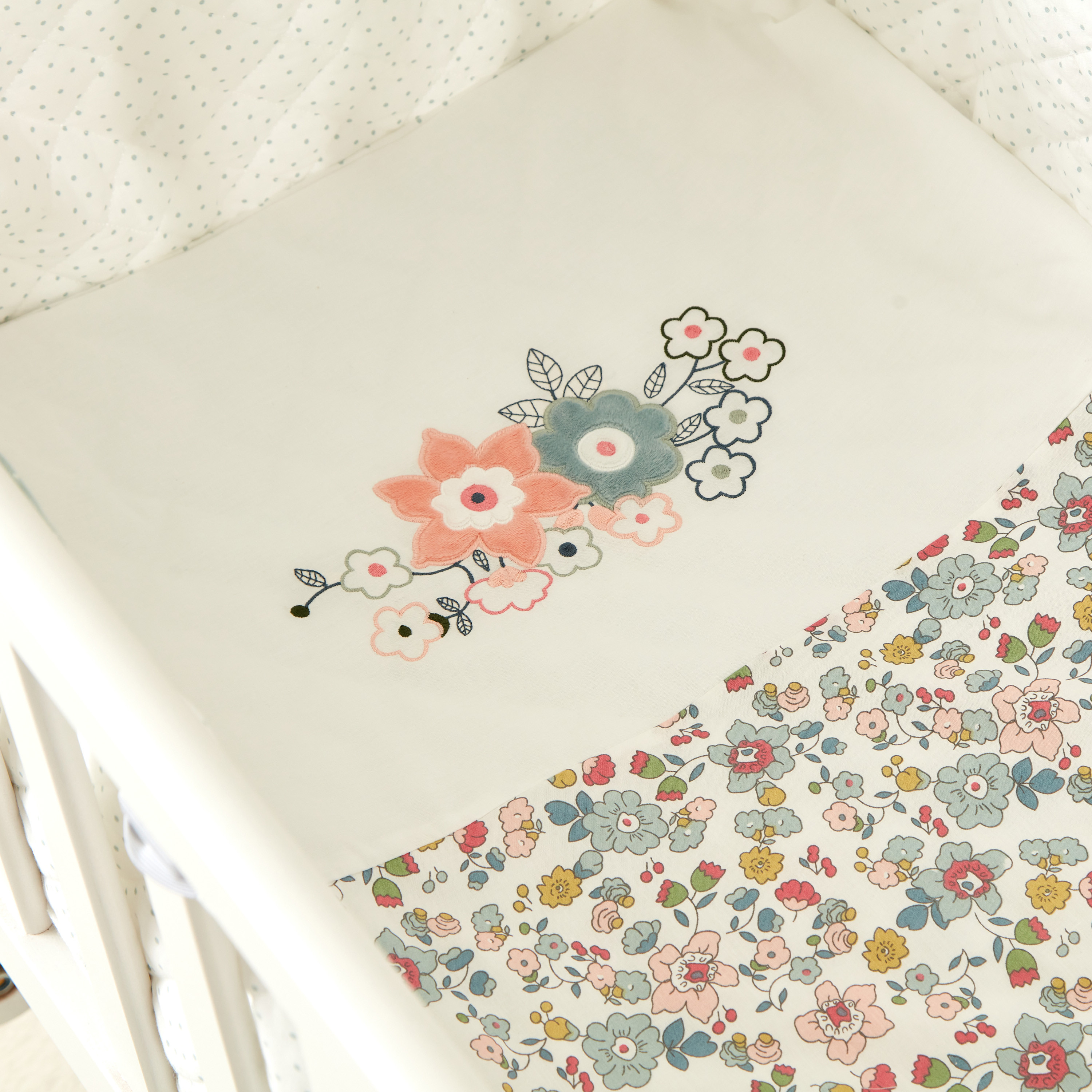 Juniors Floral Embroidery Cradle Bedding Set-baby-nursery-babybedding-image-3