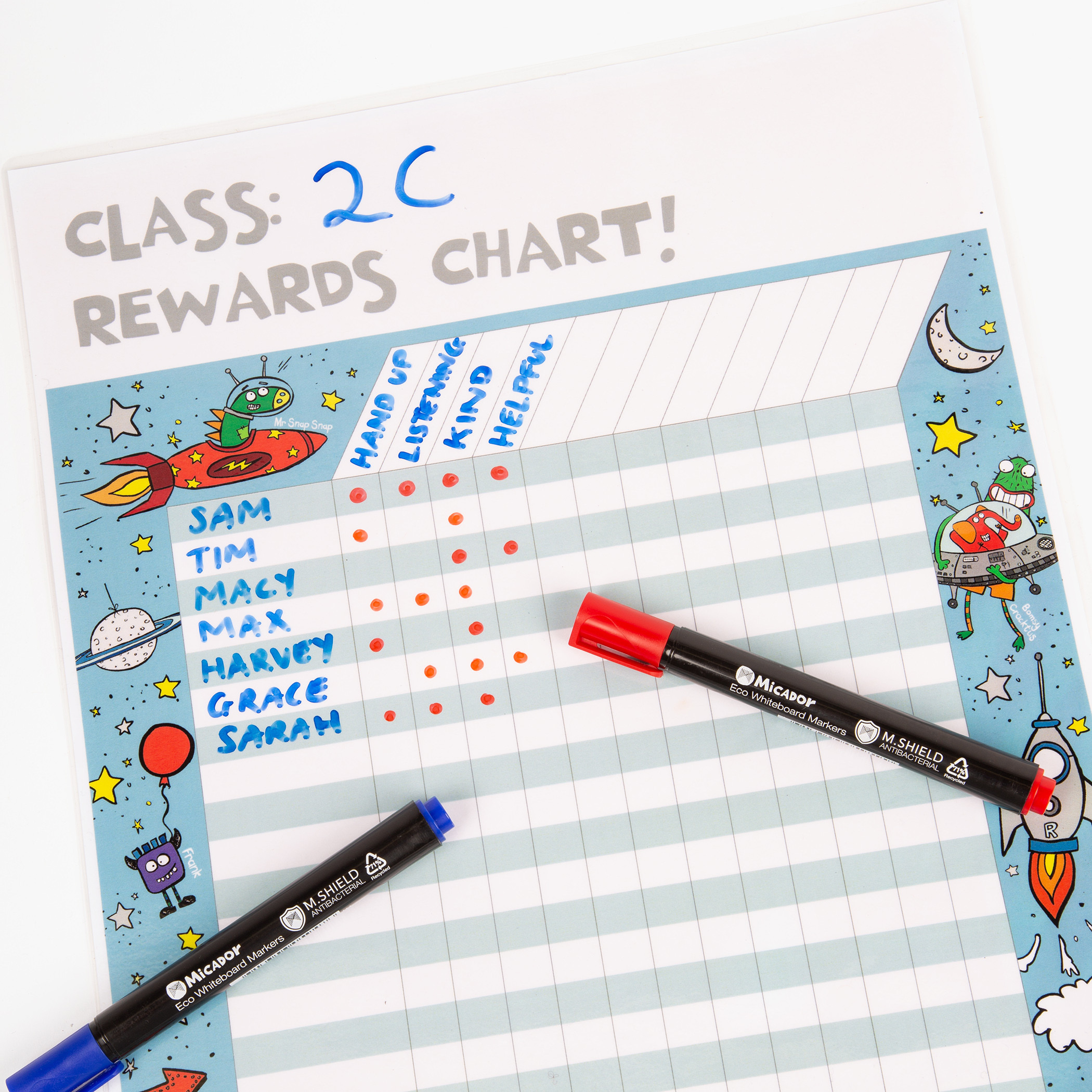 Micador Dry Erase Chisel Tip Whiteboard Marker - Set of 4-school-stationery-accessories-image-1