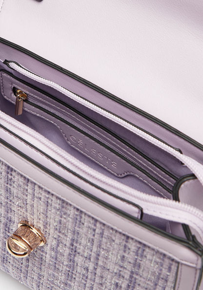 Celeste Tweed Panel Crossbody Bag with Top Handle and Twist Clasp-Women%27s Handbags-image-6