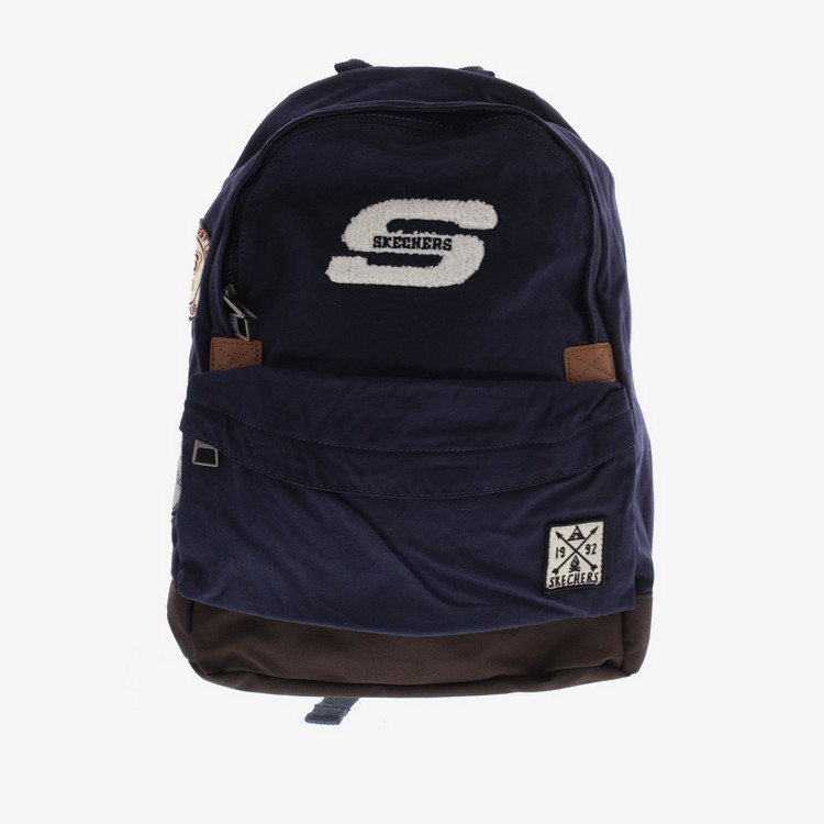 Skechers Printed Backpack with Logo Applique and Zip Closure