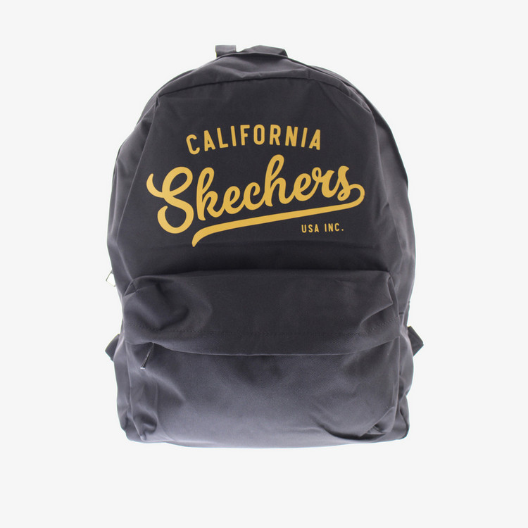 Skechers Printed Backpack with Zip Closure and Adjustable Straps