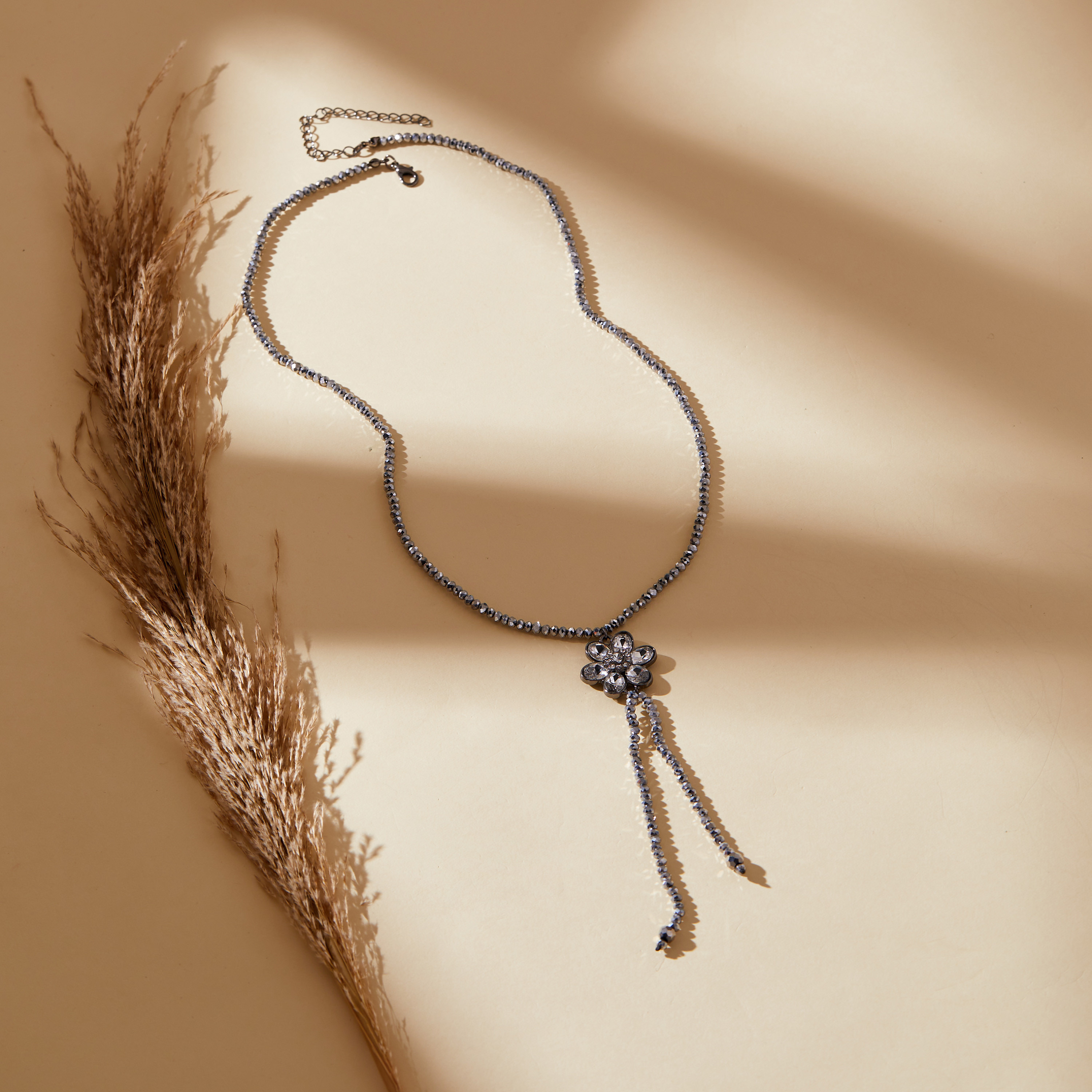 Double Strand Beaded Lariat Necklace - Fame Accessories