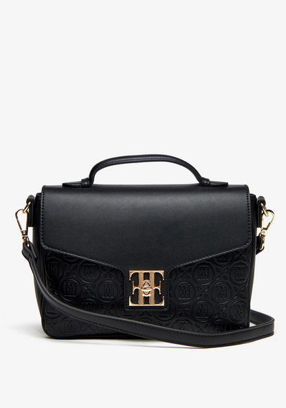 Elle Monogram Embossed Satchel Bag-Women%27s Handbags-image-1