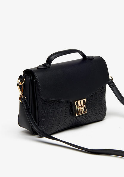 Elle Monogram Embossed Satchel Bag-Women%27s Handbags-image-3