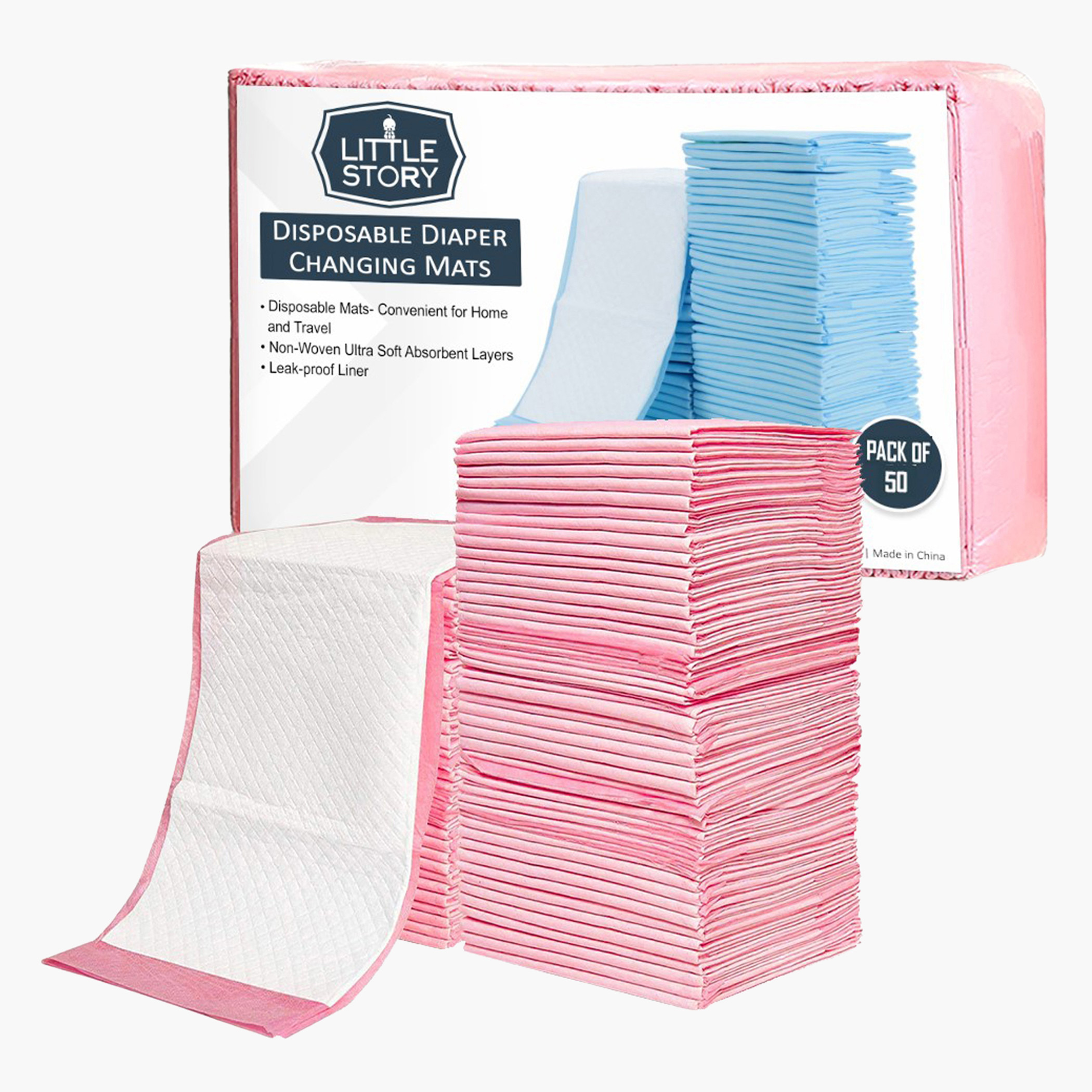Little Story Disposable Changing Mat - Set of 50-baby-diapering-changingmats-image-1
