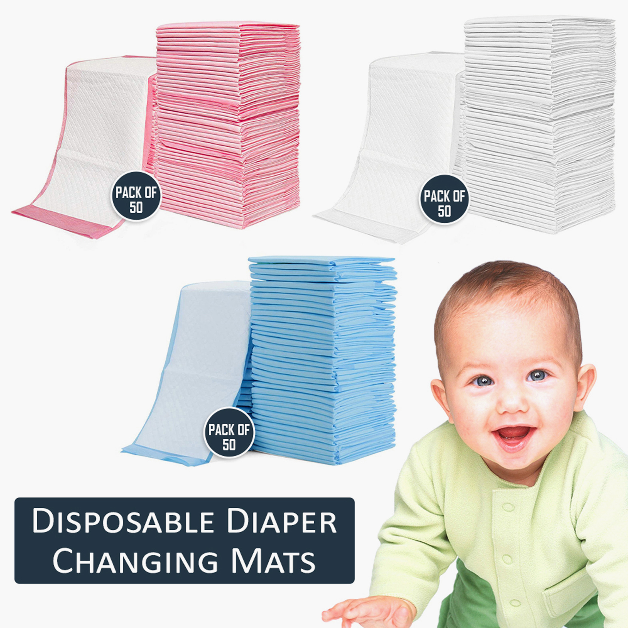 Little Story Disposable Changing Mat - Set of 50-baby-diapering-changingmats-image-4