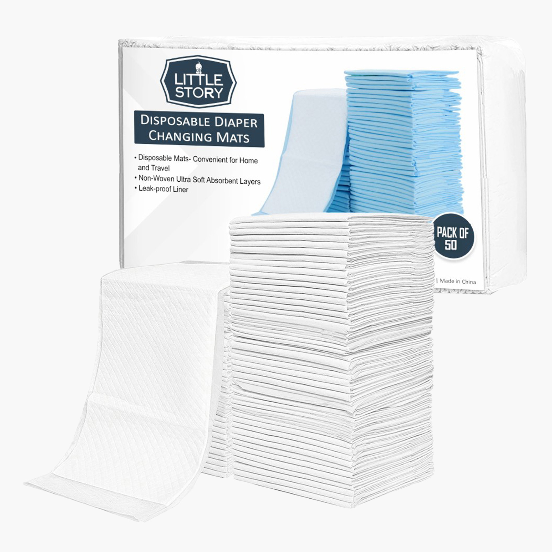 Little Story Disposable Changing Mat - Set of 50-baby-diapering-changingmats-image-1