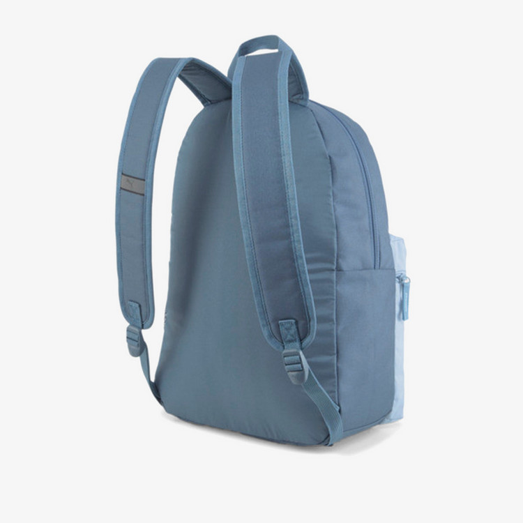 Puma Logo Print Backpack with Adjustable Shoulder Straps and Zip Closure