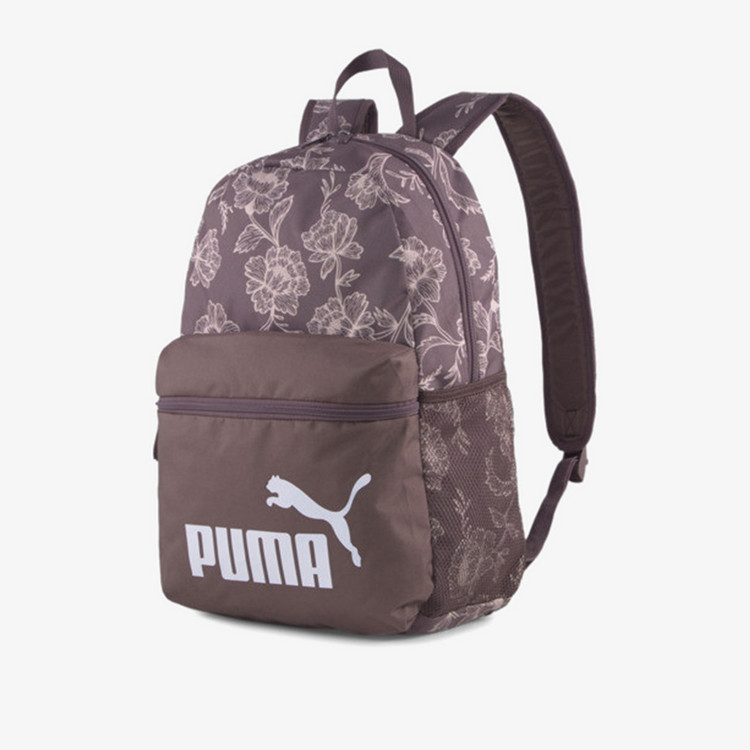Puma All-Over Floral Print Backpack with Adjustable Shoulder Straps